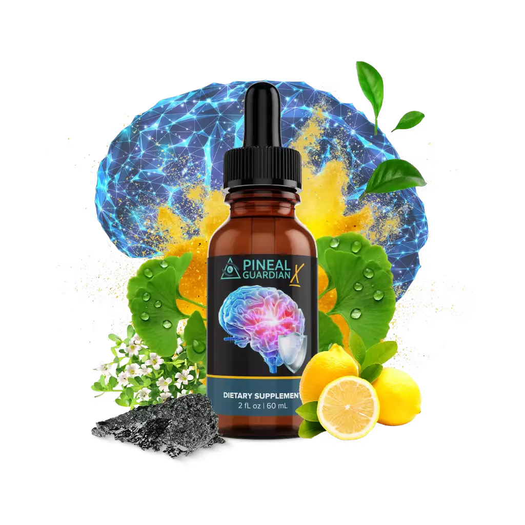 Pineal Guardian X brain detox formula supplement bottle for memory focus and mental clarity support in the USA